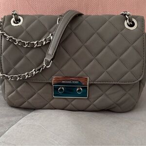 Michael Kors Quilted Gray Shoulder Bag